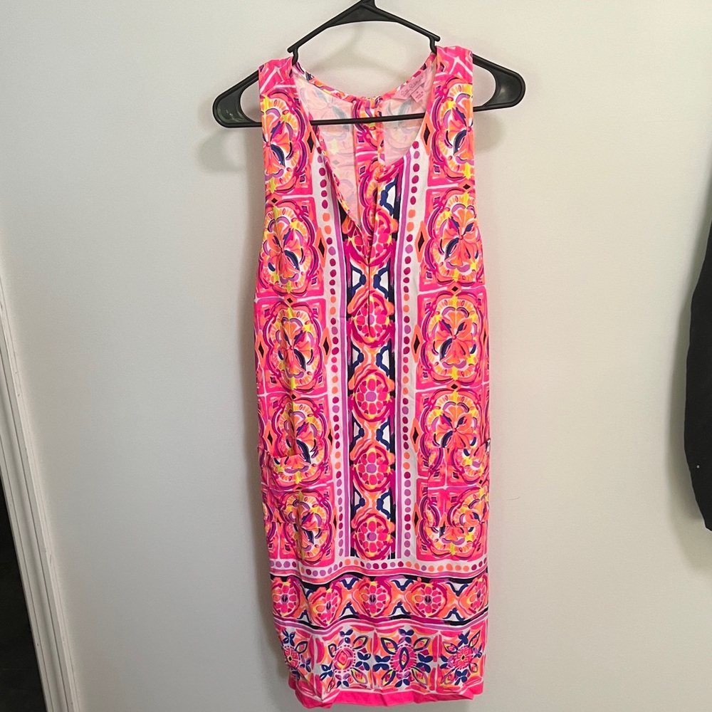 Lilly Pulitzer Carlotta Pink Rock House Stretch Shift Dress
